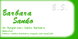 barbara sanko business card